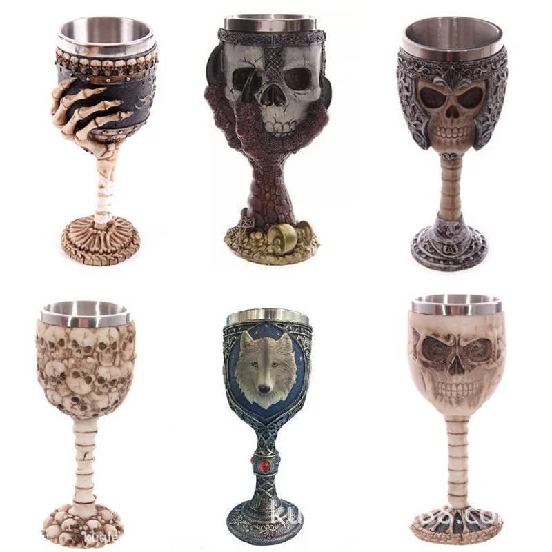 Stainless Steel Double Liner Drinking Skull Mug Resin 3D Skull Tankard Horror Decor Cup Dragon Bone Skull Metal Wine Goblet Cup
Stainless Steel Double Liner Drinking Skull Mug Resin 3D Skull Tankard Horror Decor Cup Dragon Bone Skull Metal Wine Goblet Cup