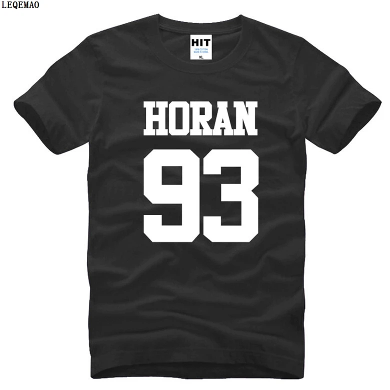 One Direction 1D Хоран 93 с буквенным принтом футболки Летние Мужские Футболка хлопковая