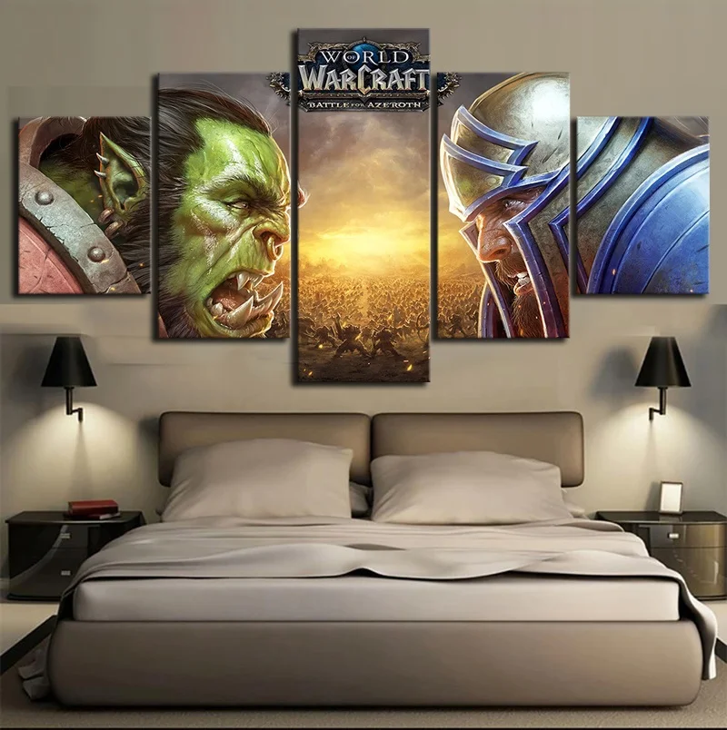 Wall Art Home Decor Canvas Painting 5 Panel World Of Warcraft Movie Video Game Picture Hd Print Cartoon Modular Poster Bedroom
Wall Art Home Decor Canvas Painting 5 Panel World Of Warcraft Movie Video Game Picture Hd Print Cartoon Modular Poster Bedroom