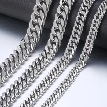 7-15mm Men's Stainless Steel Necklace Silver Color Curb Cuban Link Chain Necklace Male Collar Fashion Jewelry 18-36" KNM33
7-15mm Men's Stainless Steel Necklace Silver Color Curb Cuban Link Chain Necklace Male Collar Fashion Jewelry 18-36" KNM33