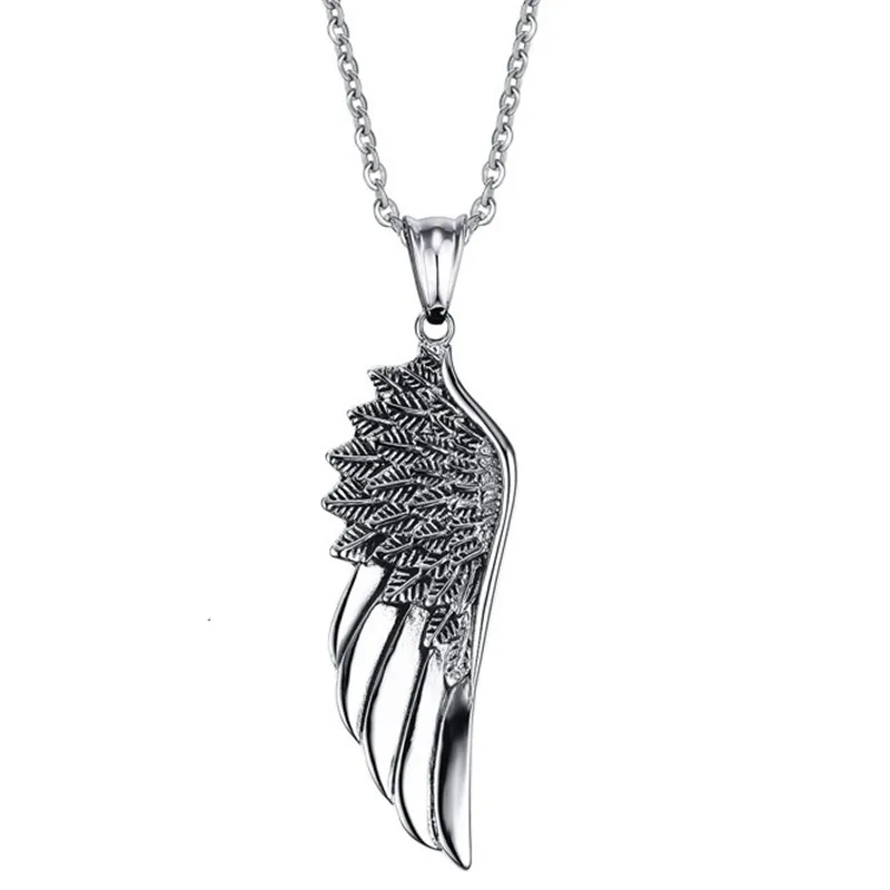 Fashion Single Angle Wing Necklace Pendant hip hop Necklace Black Paint Stainless Steel feather Angle wing for men CX36
Fashion Single Angle Wing Necklace Pendant hip hop Necklace Black Paint Stainless Steel feather Angle wing for men CX36