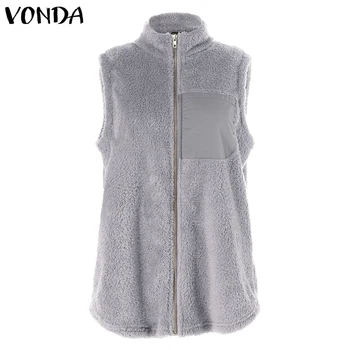 VONDA 2019 Women Casual Loose Winter Teddy Bear Coats Sleeveless Faux Fur Jackets Stand Collar Coats Plus Size Overcoat 5XL
VONDA 2019 Women Casual Loose Winter Teddy Bear Coats Sleeveless Faux Fur Jackets Stand Collar Coats Plus Size Overcoat 5XL