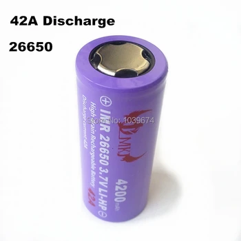 26650 42A Discharge 4200mAh High Drain Lithium ion J.C.M IMR 3.7v Rechargeable Battery Cell for Electric Tools
26650 42A Discharge 4200mAh High Drain Lithium ion J.C.M IMR 3.7v Rechargeable Battery Cell for Electric Tools