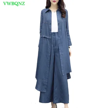 New Women Casual Cowboy Set Spring Irregular Shirt+Wide leg Pants Two Sets Women's Temperament Slim Long Denim Suit Tide A318
New Women Casual Cowboy Set Spring Irregular Shirt+Wide leg Pants Two Sets Women's Temperament Slim Long Denim Suit Tide A318