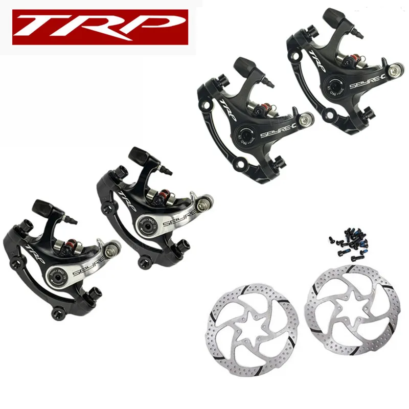 TRP Spyre alloy mechanical disc brakes road bike bicycle kit front and rear 160mm intermediate rotor Black Silver No Box
TRP Spyre alloy mechanical disc brakes road bike bicycle kit front and rear 160mm intermediate rotor Black Silver No Box