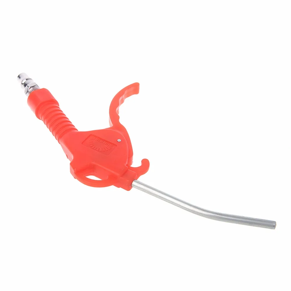 Loaded printemps Trigger Bent Tube Buse Air Blow Gun Dust Cleaner avec Adaptateur Rouge