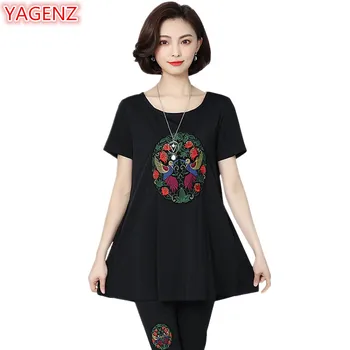 YAGENZ Plus size 5XL Women's Student Suit Fashion Two piece set Summer Clothes Animal Embroidery Tops And Seven points Pants 435
YAGENZ Plus size 5XL Women's Student Suit Fashion Two piece set Summer Clothes Animal Embroidery Tops And Seven points Pants 435