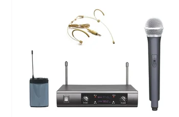 PROFESSIONAL UHF DUAL CHANNELS WIRELESS HANDHELD BEIGE HEADSET MICROPHONE SYSTEM
PROFESSIONAL UHF DUAL CHANNELS WIRELESS HANDHELD BEIGE HEADSET MICROPHONE SYSTEM