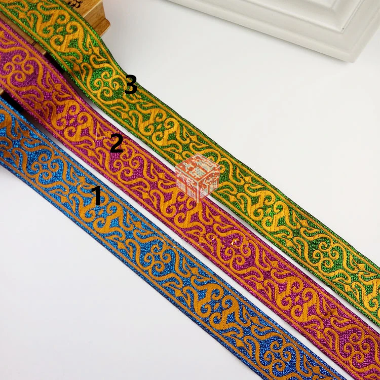 3.3cm 32mm 1-3/8' Filigree Gold Metallic Turquoise Pink Green Ethnic Folk Ribbon Costume Laciness National Jacquard Webbing Lace
3.3cm 32mm 1-3/8' Filigree Gold Metallic Turquoise Pink Green Ethnic Folk Ribbon Costume Laciness National Jacquard Webbing Lace