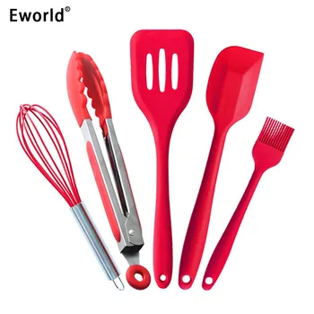 Eworld FDA Approved Silicone Cooking Tools Sets Silicone Kitchen Utensils Set (5 Piece) in Hygienic Solid Coating
Eworld FDA Approved Silicone Cooking Tools Sets Silicone Kitchen Utensils Set (5 Piece) in Hygienic Solid Coating