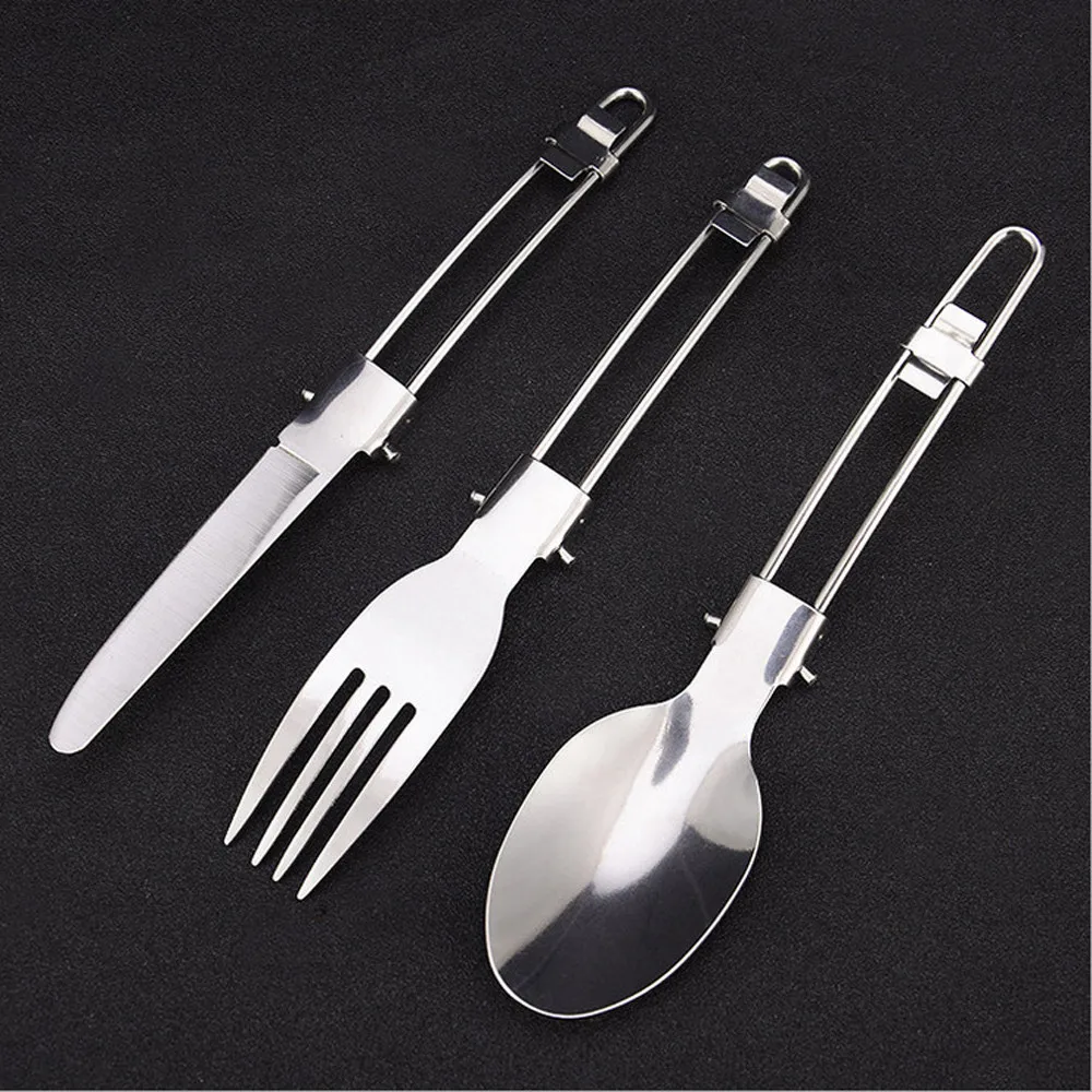 Camping Stainless Steel Outdoor Tableware Travel Three-Piece Versatile Folding Fork Spoon Knife Camping Tableware Picnic Fork
Camping Stainless Steel Outdoor Tableware Travel Three-Piece Versatile Folding Fork Spoon Knife Camping Tableware Picnic Fork