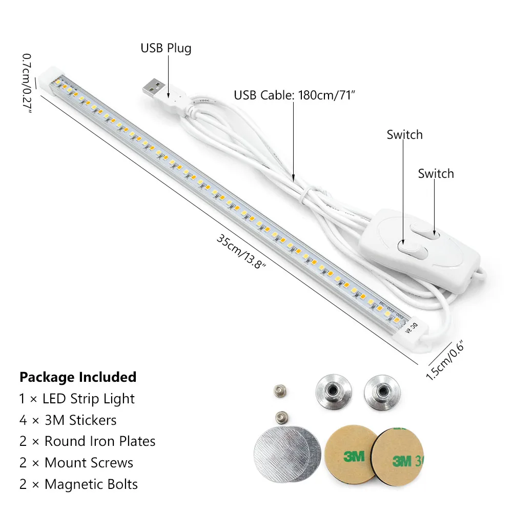 Aluminum 35CM LED Bar Light 2835 Rigid Strip Light for wall corner Kitchen under cabinet Light With 1.8m Long Cable LED
Aluminum 35CM LED Bar Light 2835 Rigid Strip Light for wall corner Kitchen under cabinet Light With 1.8m Long Cable LED