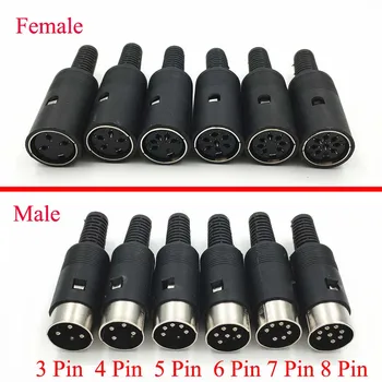 5PCS DIN 3 4 5 6 7 8 Pin DIN Plug with Plastic Handle + Female Socket Hulled Panel Mount Chassis Connector Soldering Iron
5PCS DIN 3 4 5 6 7 8 Pin DIN Plug with Plastic Handle + Female Socket Hulled Panel Mount Chassis Connector Soldering Iron