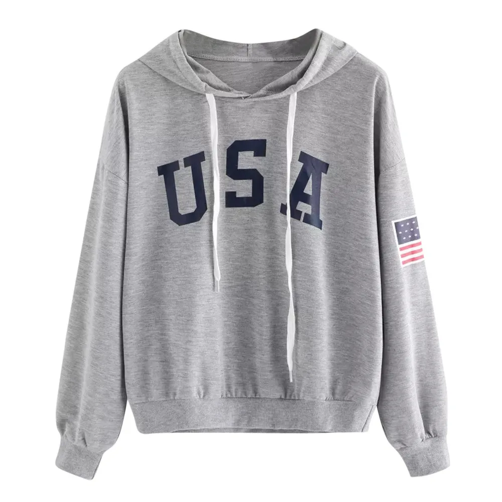 USA Print Letter Printing National Flag Hoodies Women Female Sweatshirts Pullover Hooded Spring Sweatshirt ropa mujer
USA Print Letter Printing National Flag Hoodies Women Female Sweatshirts Pullover Hooded Spring Sweatshirt ropa mujer