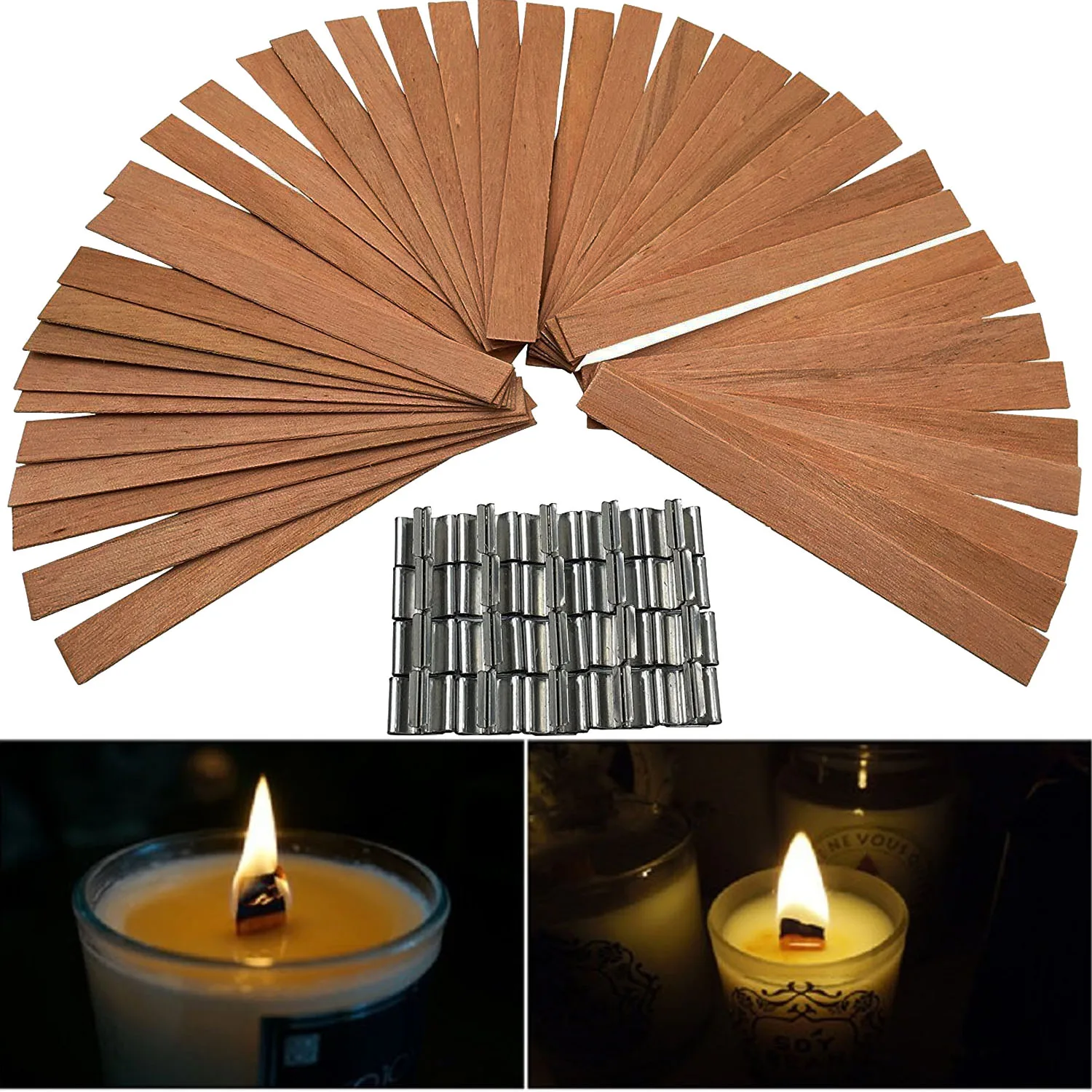 Image 50 PCS 12.5 x 150mm Wood Candle Wicks Accessories Supplies Wick for Candle DIY Making
