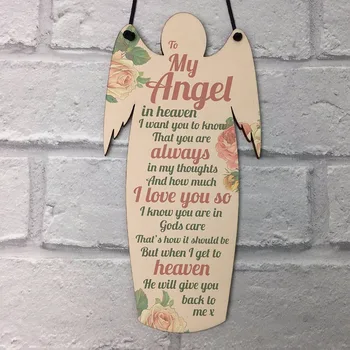Meijiafei My Angel Grave Hanging Wood Angel Plaque Loving Memory Family Mum Dad Nan Bereavement Sign
Meijiafei My Angel Grave Hanging Wood Angel Plaque Loving Memory Family Mum Dad Nan Bereavement Sign