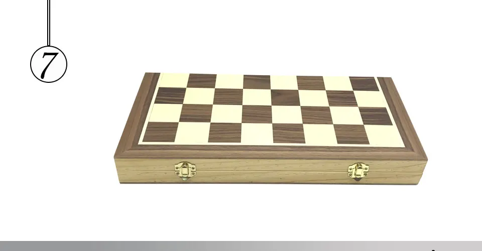 Easytoday Magnetic Folding Chess Games Set Wooden Chessboard Solid Wood Chess Pieces High-quality Table Entertainment Games Gift (7)