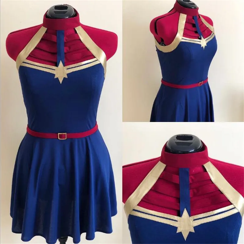 Hot New Movie Captain Marvel Carol Danvers Dress Cosplay Costumes Sleeveless Skirts Princess Dress Gift
Hot New Movie Captain Marvel Carol Danvers Dress Cosplay Costumes Sleeveless Skirts Princess Dress Gift