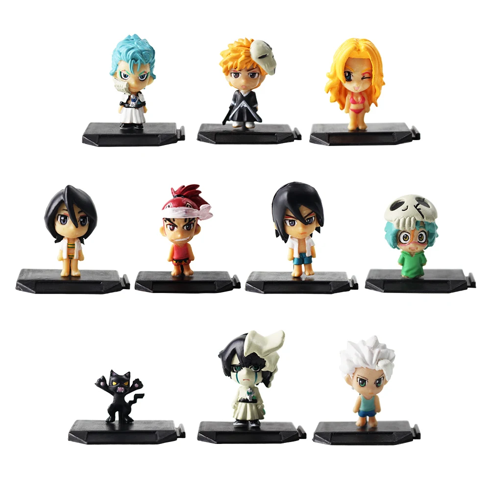 10pcs/lot Anime Bleach Action Figure Toy Ichigo Ulquiorra Cifer Renji Gin Toushirou Q Version PVC Collectible Model Dolls 3cm
10pcs/lot Anime Bleach Action Figure Toy Ichigo Ulquiorra Cifer Renji Gin Toushirou Q Version PVC Collectible Model Dolls 3cm