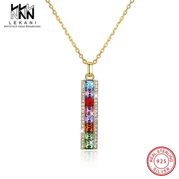 Geometric 925 Sterling Silver Necklace Colorful Crystal From Swarovski Pendant For Women Rectangle Fine Jewelry Wedding Gifts
Geometric 925 Sterling Silver Necklace Colorful Crystal From Swarovski Pendant For Women Rectangle Fine Jewelry Wedding Gifts