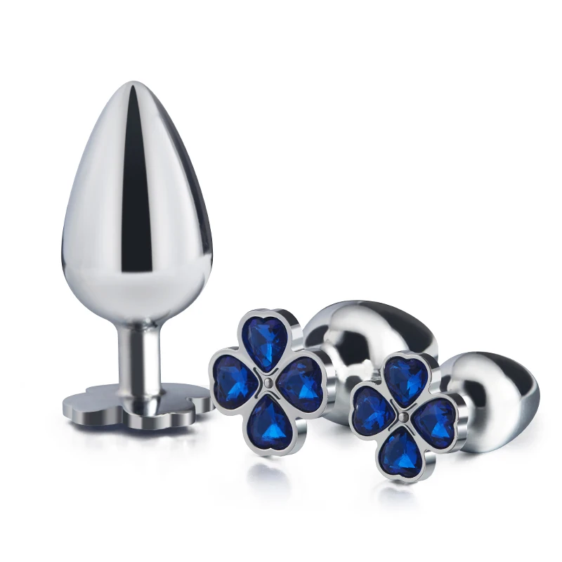 New Dia 26mm length 67mm small size four leaf cover Metal Anal butt plug jewelry anal beads dildo Sex toys for men women 2