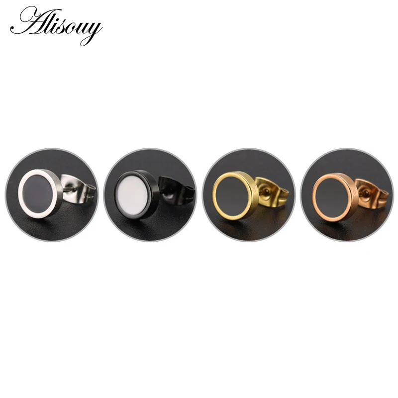 Alisouy 4 Colors 316L Titanium Steel Drops Oil Stud Earrings Round Silver Button Black Center Gift For Men Trendy Accessories
Alisouy 4 Colors 316L Titanium Steel Drops Oil Stud Earrings Round Silver Button Black Center Gift For Men Trendy Accessories