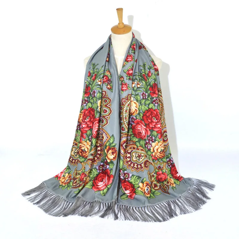 WOMEN NAVY SMALL FLOWERS PRINTED LONG FAHSION SCARF,SHAWL,SHOULDER WRAP,STOLE