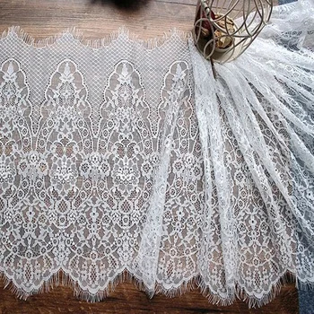3Y/lot Eyelash Lace Fabric 30cm width Decorative High Quality Soft Off White Black Nylon Eyelash Lace Trim Wedding Dress Fabric
3Y/lot Eyelash Lace Fabric 30cm width Decorative High Quality Soft Off White Black Nylon Eyelash Lace Trim Wedding Dress Fabric