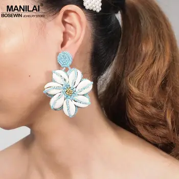 MANILAI Handmade Shell Beaded Earrings Women Trendy Drop Earrings Boho Large Flower Big Statement Earrings Accessories
MANILAI Handmade Shell Beaded Earrings Women Trendy Drop Earrings Boho Large Flower Big Statement Earrings Accessories