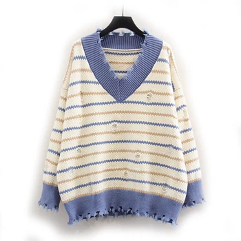 HSA pull femme hiver 2018 Winter New Striped Jumper and Sweaters V neck Loose Style Korean Sweater Top Girl Chic Tassel Pullover
HSA pull femme hiver 2018 Winter New Striped Jumper and Sweaters V neck Loose Style Korean Sweater Top Girl Chic Tassel Pullover