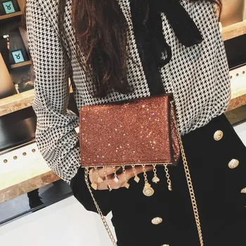 SENDEFN Women Shoulder Bag Fashion Star Sequins Glitter Flap Crossbody Bag Small Ladies Metal Chain Message Handbag
SENDEFN Women Shoulder Bag Fashion Star Sequins Glitter Flap Crossbody Bag Small Ladies Metal Chain Message Handbag