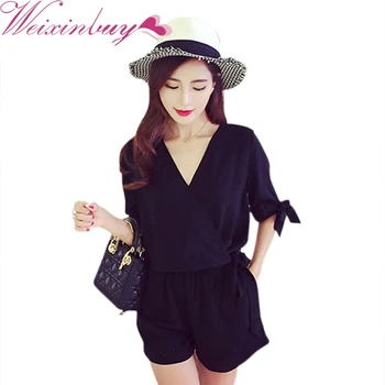 WEIXINBUY 2018 Fashion Women Jumpsuit Sexy V Neck Short Sleeve Shirt Elegant Rompers Casual Solid Playsuit
WEIXINBUY 2018 Fashion Women Jumpsuit Sexy V Neck Short Sleeve Shirt Elegant Rompers Casual Solid Playsuit