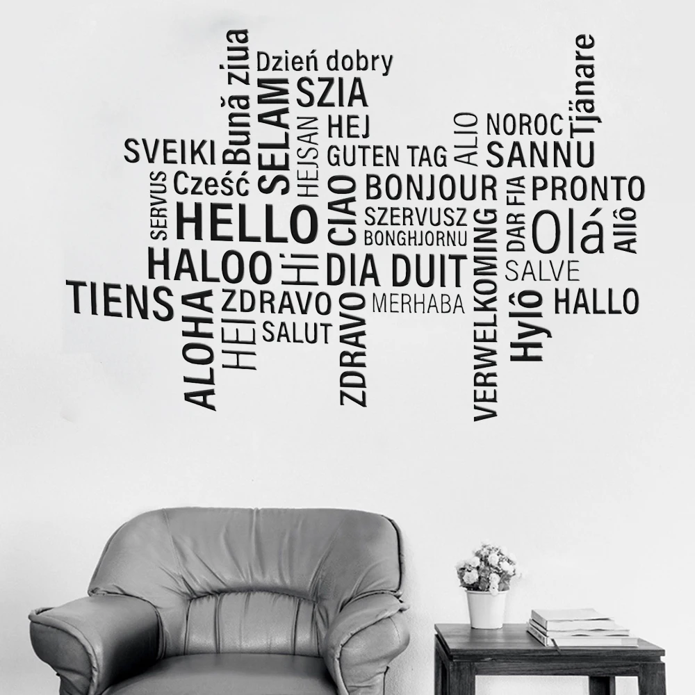 Hello Wall Decal Stickers In Many Languages Design Hello Wallpaper Art Vinyl Home Living Room Wall Decor Waterproof Mural LC417
Hello Wall Decal Stickers In Many Languages Design Hello Wallpaper Art Vinyl Home Living Room Wall Decor Waterproof Mural LC417