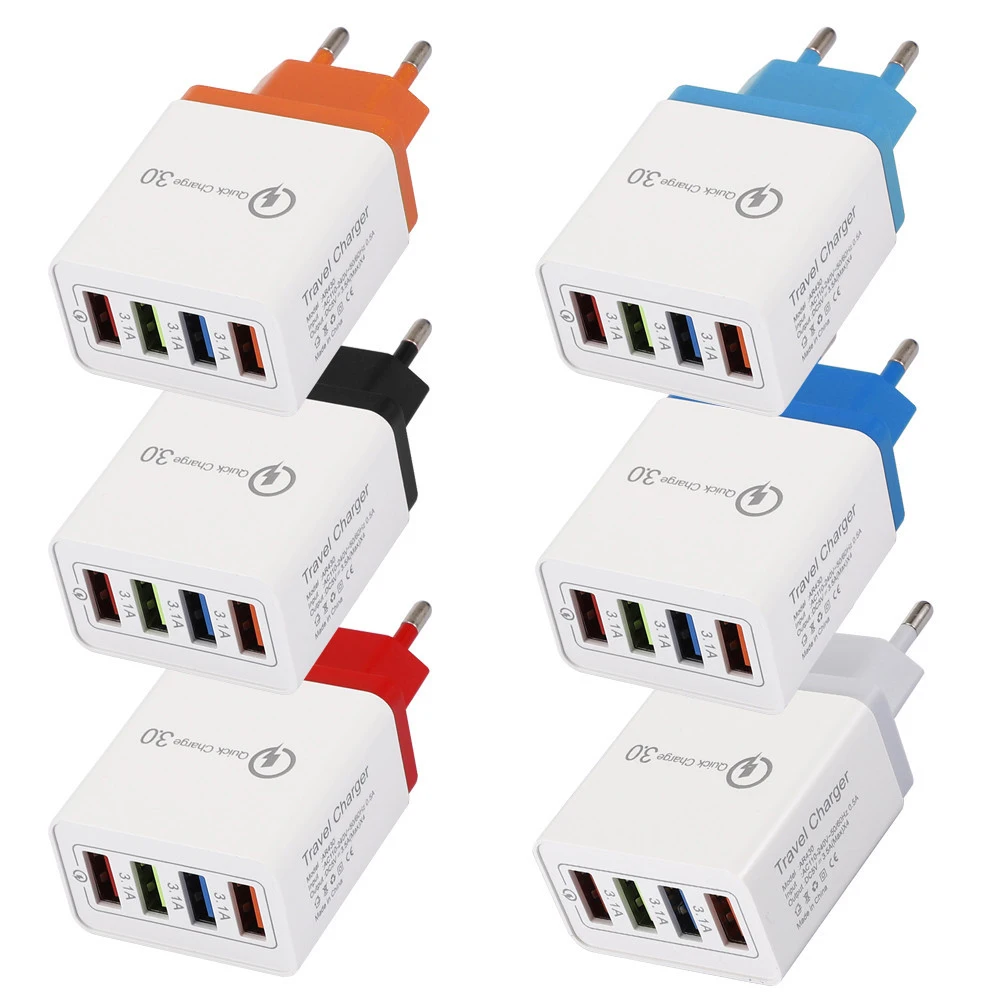 4 Ports USB Fast Charger Travel Charging EU Plug Adapter Portable Wall Charging Mobile Phone Charger For iPhone Samsung Xiaomi
4 Ports USB Fast Charger Travel Charging EU Plug Adapter Portable Wall Charging Mobile Phone Charger For iPhone Samsung Xiaomi