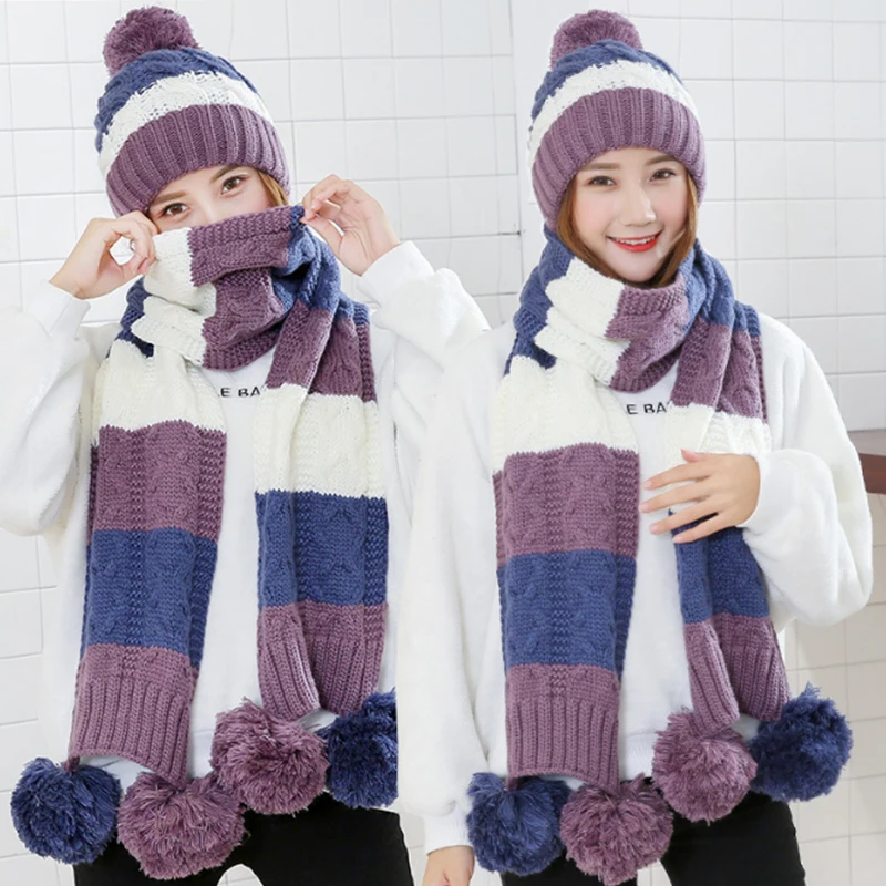 Purple Blue Winter Scarf Sets Women Scarves And Hats For Girls Woolen Caps And Hats Ladies Warm Autumn Scarf Cotton Sets
Purple Blue Winter Scarf Sets Women Scarves And Hats For Girls Woolen Caps And Hats Ladies Warm Autumn Scarf Cotton Sets