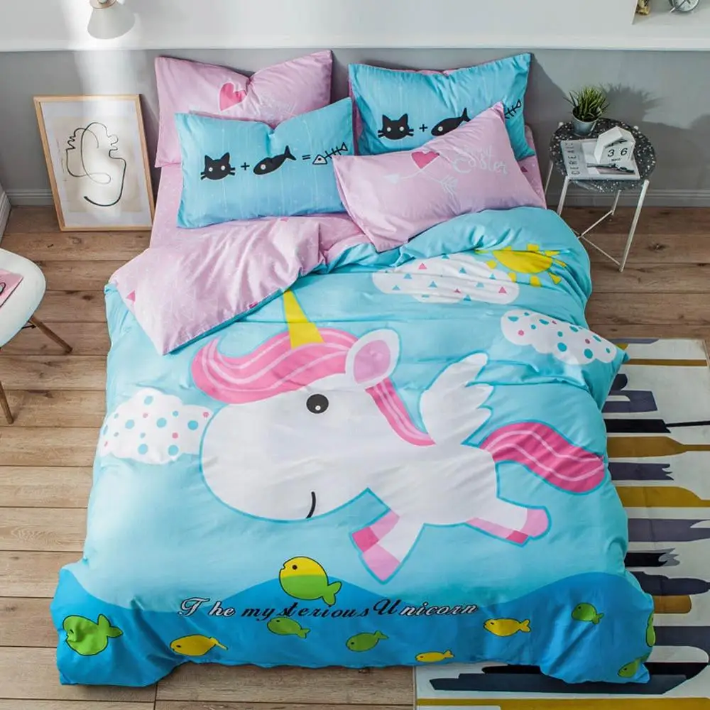 2019 Cartoon Unicorn Blue Green Duvet Cover Set Cotton Bedlinens Twin Full Queen Flat Sheet Fitted Sheet Bedding Set Bed Cover
2019 Cartoon Unicorn Blue Green Duvet Cover Set Cotton Bedlinens Twin Full Queen Flat Sheet Fitted Sheet Bedding Set Bed Cover