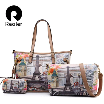 REALER women large shoulder handbag vintage printed tote bag set ladies purses women messenger bags 2019 New
REALER women large shoulder handbag vintage printed tote bag set ladies purses women messenger bags 2019 New
