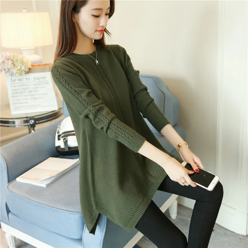 55 women's new A version, long Korean style, round neck twist knitting bottoming shirt, F1924
55 women's new A version, long Korean style, round neck twist knitting bottoming shirt, F1924