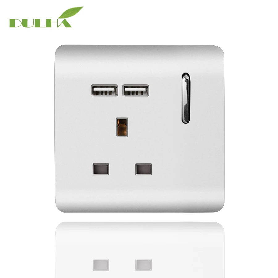 DULHA UK 13A USB Wall Socket 1 Gang Electrical Power Switched Socket With 2 Plug Ports Quick Charger Outlet Port Free Shipping
DULHA UK 13A USB Wall Socket 1 Gang Electrical Power Switched Socket With 2 Plug Ports Quick Charger Outlet Port Free Shipping