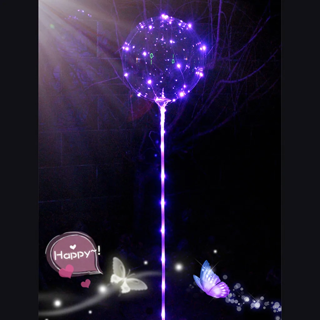 Lighting - Reusable Luminous Led Balloon Transparent Round Bubble Decoration Party Wedding Party balloon