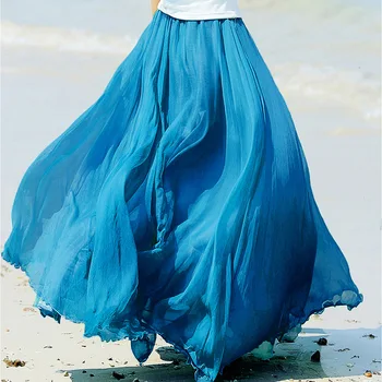 2020 Women Chiffon Skirt Womens High Waist Beach Summer Boho Maxi Skirt Saia Longa Faldas Ruffles Hem Long Skirt Brand
2020 Women Chiffon Skirt Womens High Waist Beach Summer Boho Maxi Skirt Saia Longa Faldas Ruffles Hem Long Skirt Brand