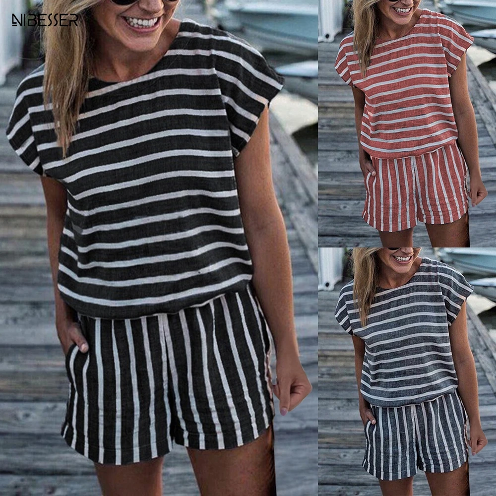 NIBESSER Summer Womens Striped Mini Jumpsuit Holiday Playsuit Casual Top Dress Shorts Women Lace Up Short Sleeves Jumpsuit Short
NIBESSER Summer Womens Striped Mini Jumpsuit Holiday Playsuit Casual Top Dress Shorts Women Lace Up Short Sleeves Jumpsuit Short