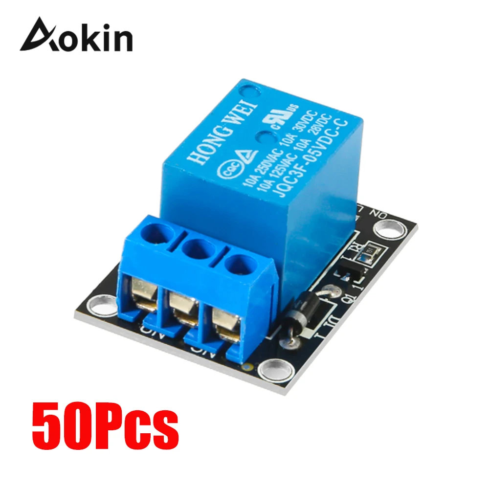 

50Pcs Relay Module 5V 1 One Channel Relay Module Low Level for SCM Household Appliance Control for Arduino 3D Printer Parts