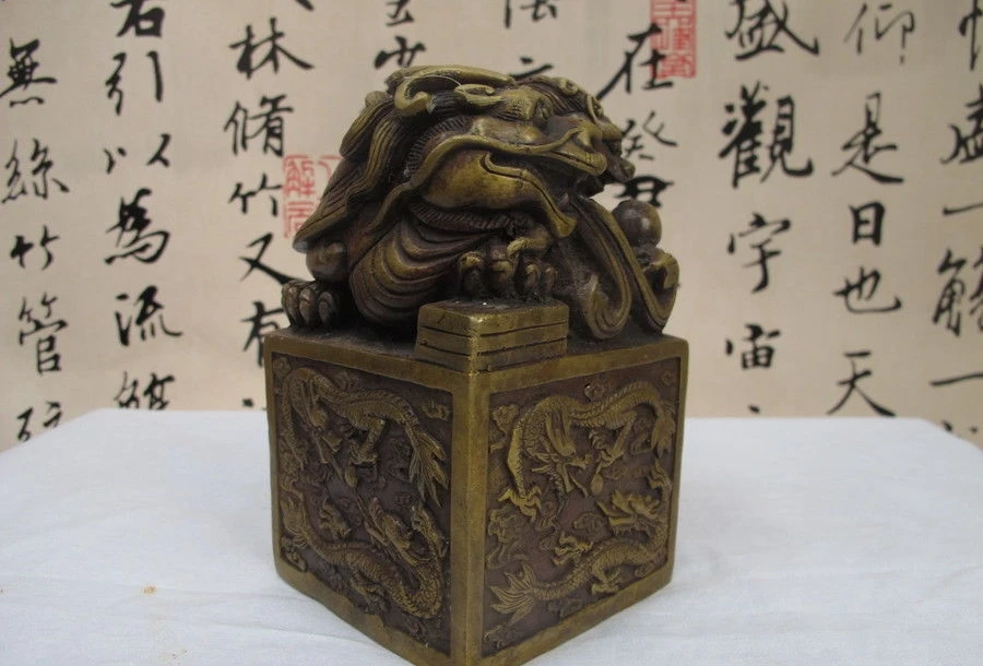 Chinese Royal Pure Bronze Copper Dragon Turtle Kylin PiXiu Emperor Seal Stamp a 0518
Chinese Royal Pure Bronze Copper Dragon Turtle Kylin PiXiu Emperor Seal Stamp a 0518