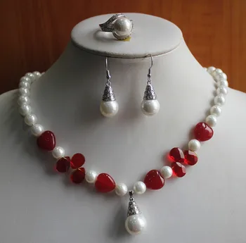 Women's Wedding wedding jewelry set!Wholesale simple Women's white pear mixed red gem Necklace earring ring(7/8/9) real
Women's Wedding wedding jewelry set!Wholesale simple Women's white pear mixed red gem Necklace earring ring(7/8/9) real