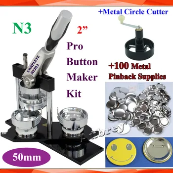 Free Shipping Pro N3 High Quality 2" 50mm Badge Button Maker Machine +Metal Cutter+100 Sets Metal Pinback Supplies
Free Shipping Pro N3 High Quality 2" 50mm Badge Button Maker Machine +Metal Cutter+100 Sets Metal Pinback Supplies