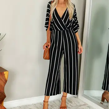 Fashion Women Loose Slimmer Half Sleeve Striped Baggy Trousers Romper Jumpsuit Playsuit Casual Unique Sexy Hot Summer Bodysuits
Fashion Women Loose Slimmer Half Sleeve Striped Baggy Trousers Romper Jumpsuit Playsuit Casual Unique Sexy Hot Summer Bodysuits