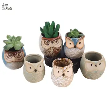 AsyPets 6pcs Ceramic Owl Plant Pot Flowing Glaze Base Creative Flower Container as Decorations-35
AsyPets 6pcs Ceramic Owl Plant Pot Flowing Glaze Base Creative Flower Container as Decorations-35