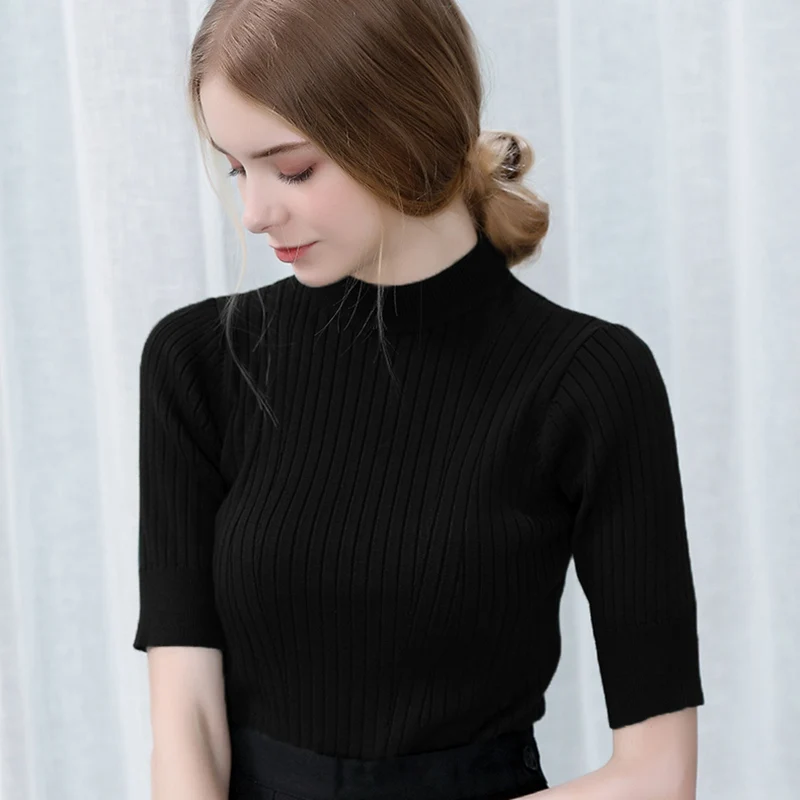 GIGOGOU Spring Summer Knitted Women T Shirt High Elasticity Half Sleeves Top Fashion Slim Sxy Female Tshirt
GIGOGOU Spring Summer Knitted Women T Shirt High Elasticity Half Sleeves Top Fashion Slim Sxy Female Tshirt