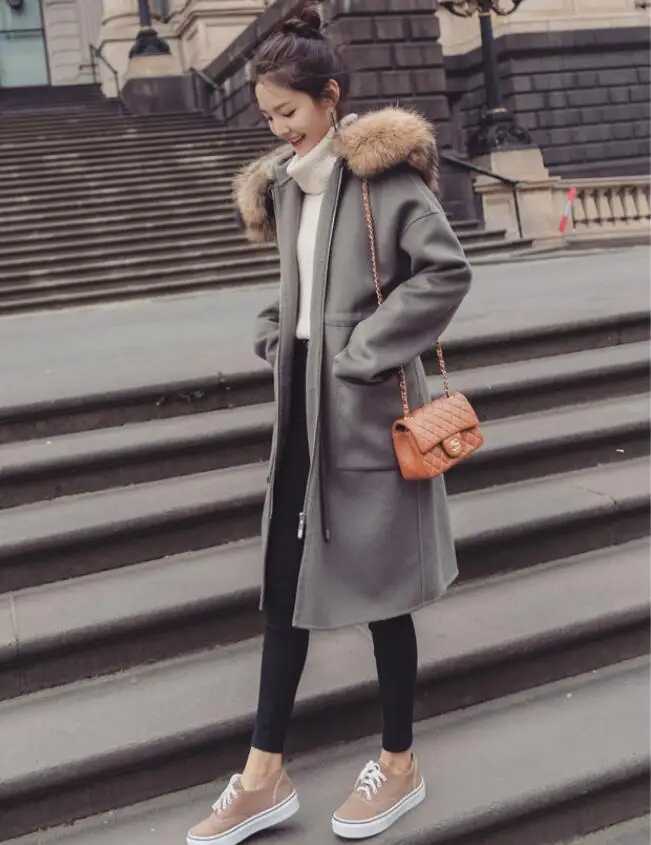 Abrigos Mujer Invierno 2018 Woolen Coat Winter New Slim Long Casaco Feminino Big Fur Collar Women Coat Abrigo Mujer Wool Coat
Abrigos Mujer Invierno 2018 Woolen Coat Winter New Slim Long Casaco Feminino Big Fur Collar Women Coat Abrigo Mujer Wool Coat